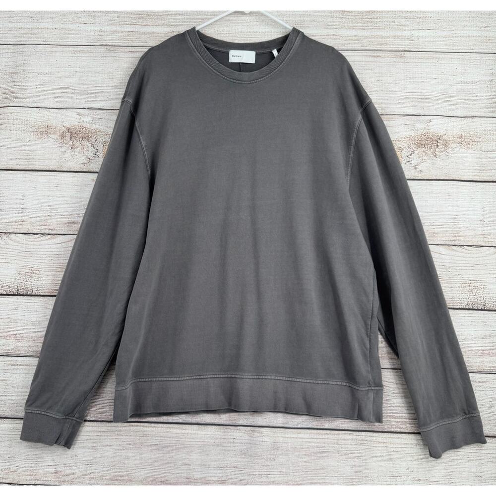 BLDWN Haring Crewneck Sweatshirt Mens XXL Fade Wash Gray Back Seam